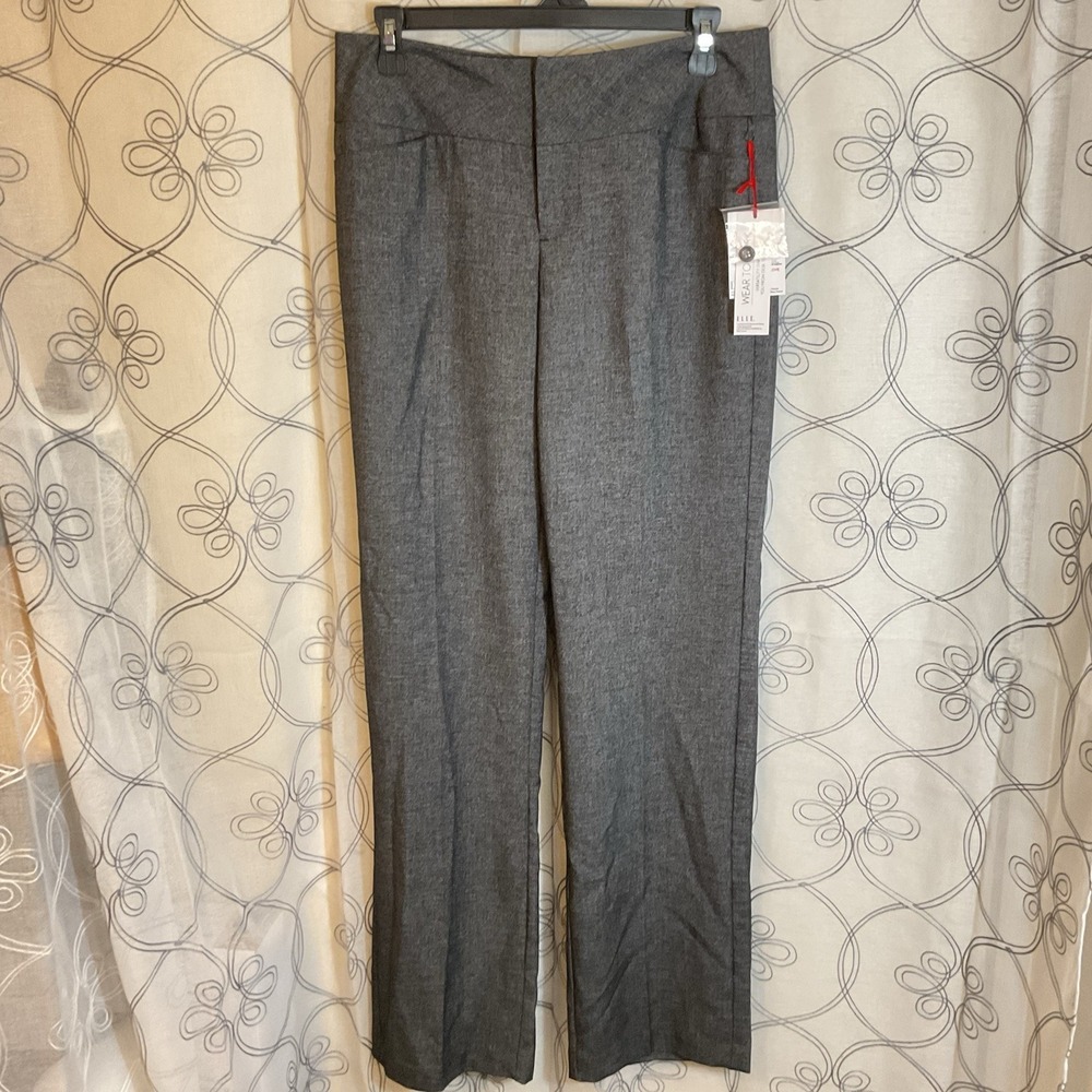 NWT Women's‎ Elle Gray White Boot Cut Dress Pants Size 4